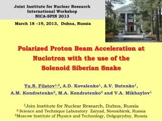 Polarized Proton Beam Acceleration at Nuclotron with the use of the Solenoid Siberian Snake