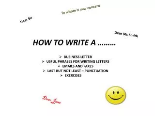 HOW TO WRITE A ………