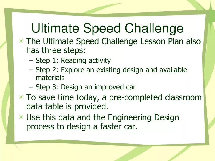 ultimate speed challenge