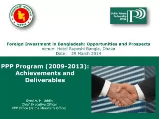 Presentation to The Hon’ble Prime Minister June 19, 2013