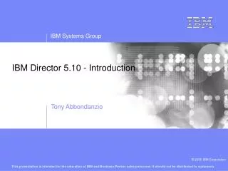 IBM Director 5.10 - Introduction