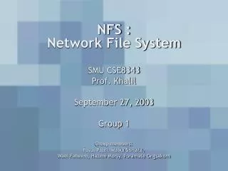 NFS : Network File System