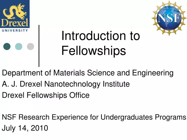 introduction to fellowships