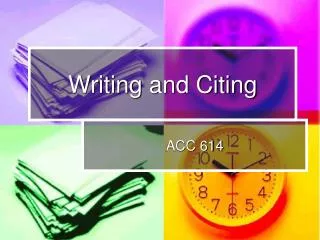 Writing and Citing