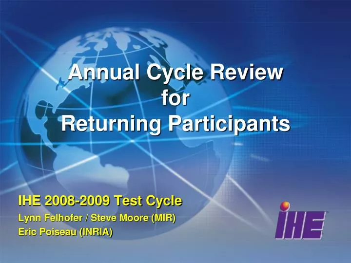 annual cycle review for returning participants