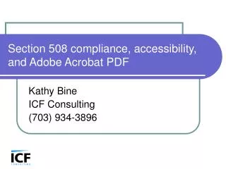 Section 508 compliance, accessibility, and Adobe Acrobat PDF