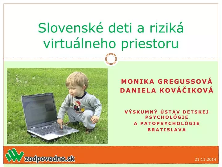 slovensk deti a rizik virtu lneho priestoru