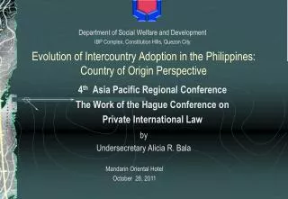 Evolution of Intercountry Adoption in the Philippines: Country of Origin Perspective