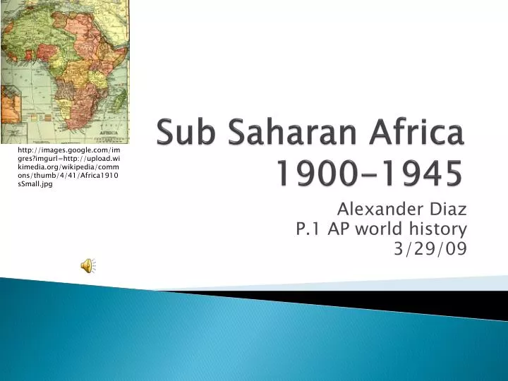 sub saharan africa 1900 1945