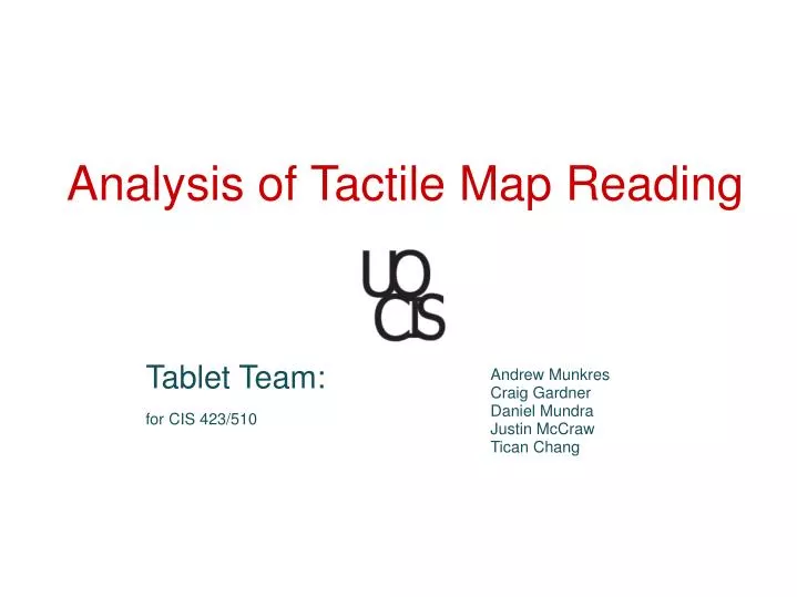 analysis of tactile map reading