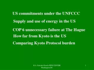 US commitments under the UNFCCC