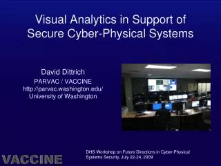 Visual Analytics in Support of Secure Cyber-Physical Systems