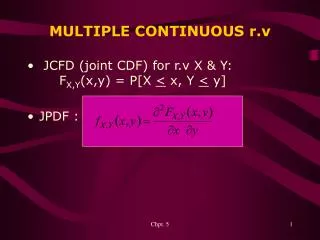MULTIPLE CONTINUOUS r.v
