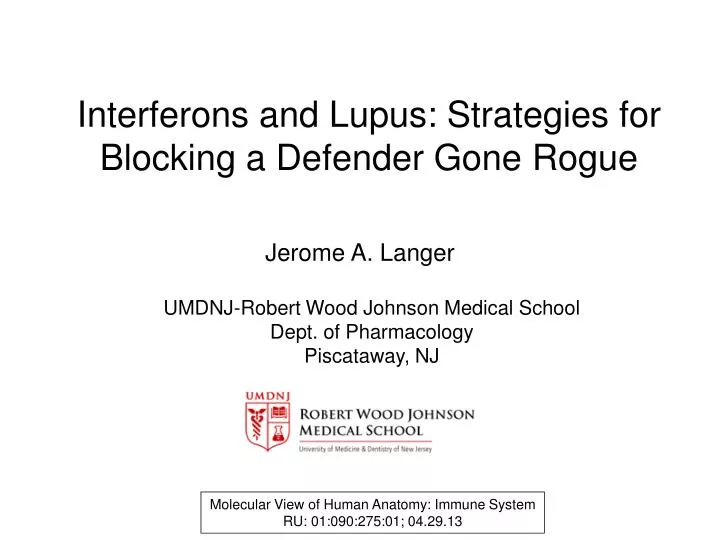 interferons and lupus strategies for blocking a defender gone rogue