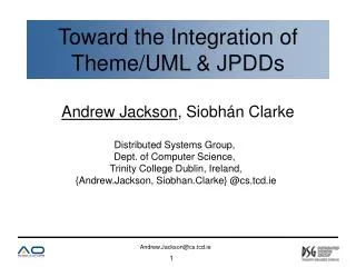 Toward the Integration of Theme/UML &amp; JPDDs