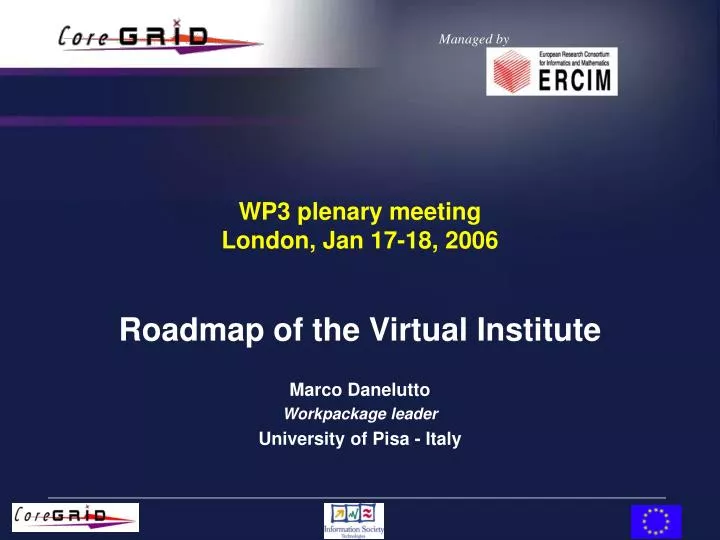 wp3 plenary meeting london jan 17 18 2006
