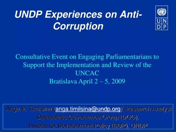undp experiences on anti corruption