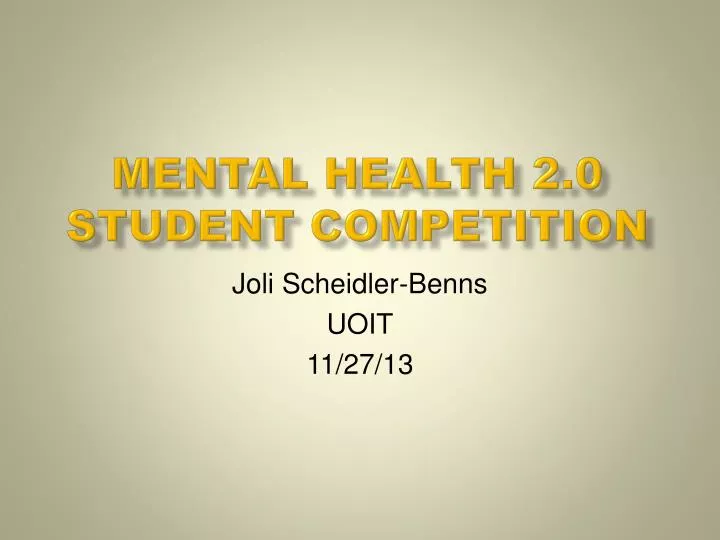 mental health 2 0 student competition