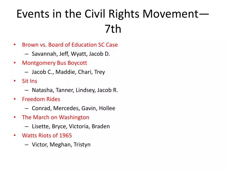 events in the civil rights movement 7th