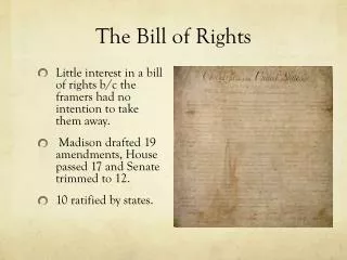 The Bill of Rights