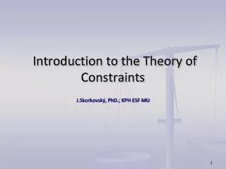 Introduction to the Theory of Constraints