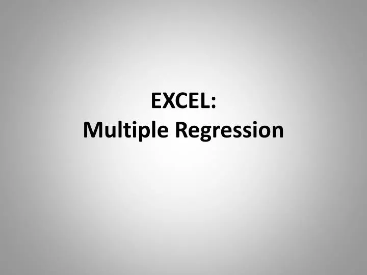 excel multiple regression
