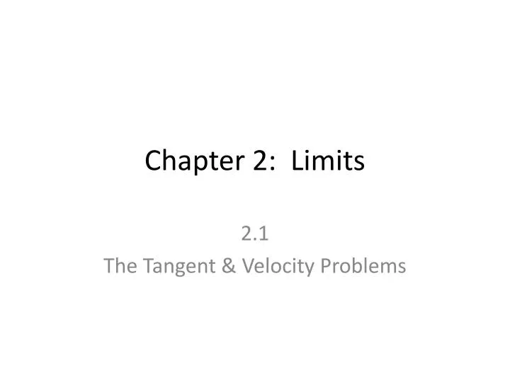 chapter 2 limits