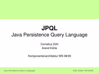JPQL Java Persistence Query Language