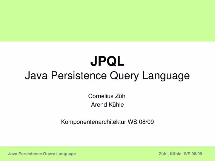 jpql java persistence query language