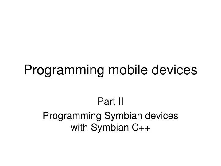 programming mobile devices