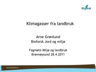 klimagasser fra landbruk
