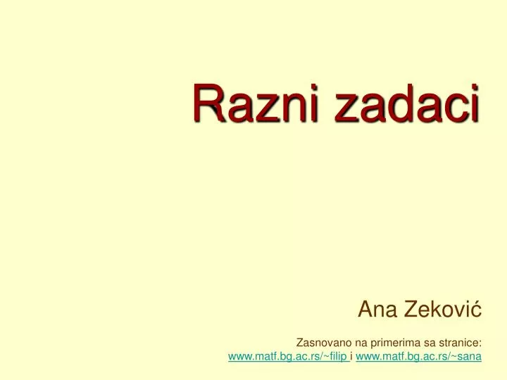 razni zadaci