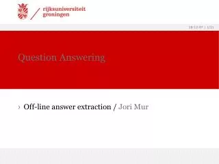 Question Answering