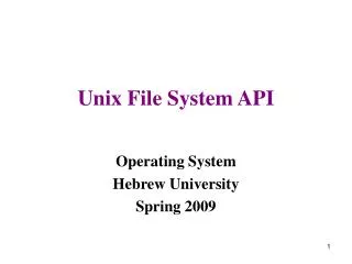 Unix File System API