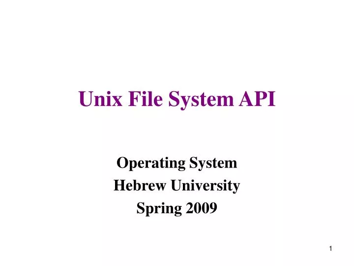 unix file system api