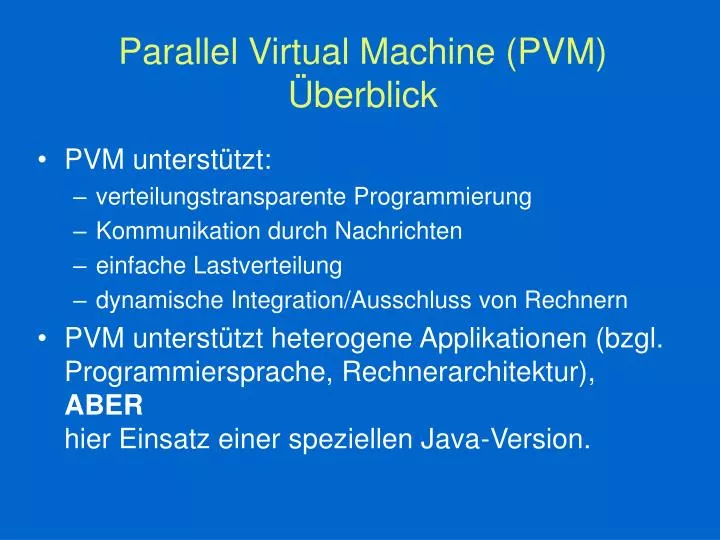parallel virtual machine pvm berblick