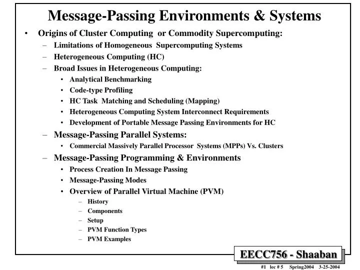 message passing environments systems