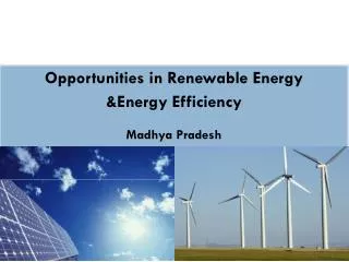 Opportunities in Renewable Energy &amp;Energy Efficiency Madhya Pradesh