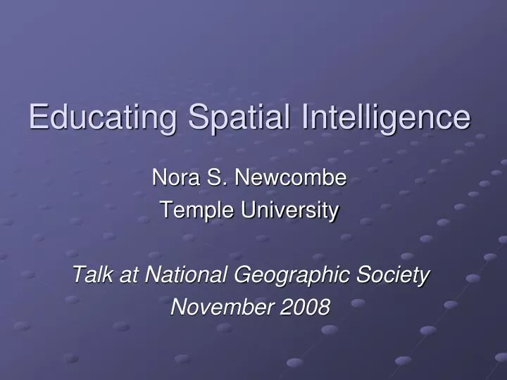 educating spatial intelligence