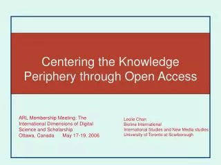Centering the Knowledge Periphery through Open Access