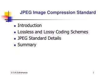 JPEG Image Compression Standard