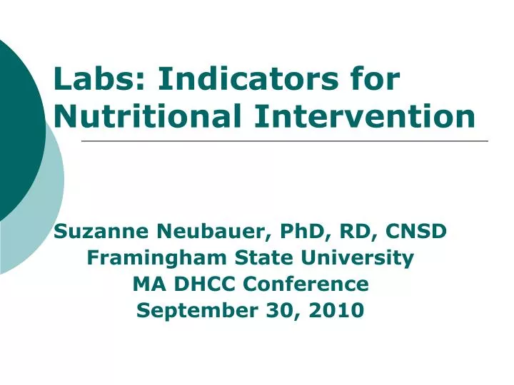 labs indicators for nutritional intervention