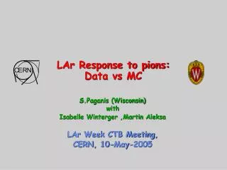 LAr Response to pions: Data vs MC
