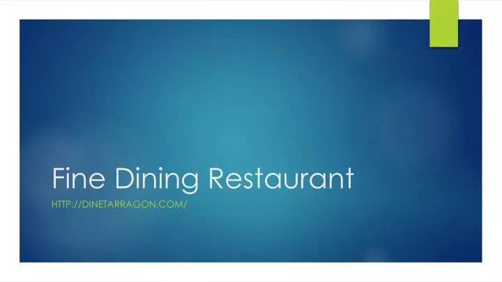 fine dining restaurant