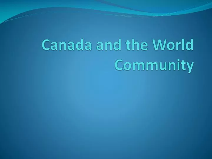 canada and the world community