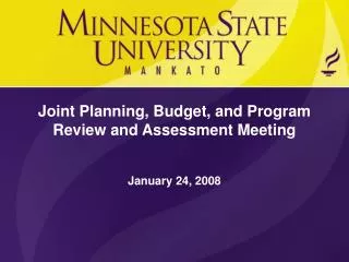 Joint Planning, Budget, and Program Review and Assessment Meeting