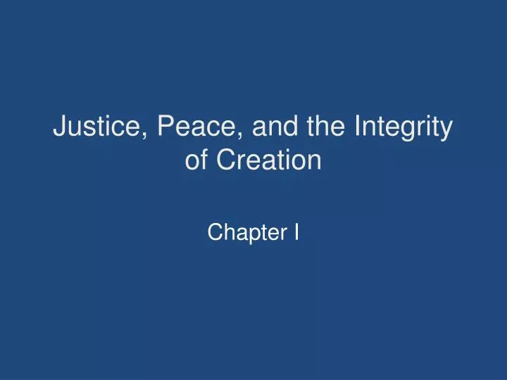 justice peace and the integrity of creation
