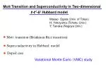 Mott Transition and Superconductivity in Two-dimensional - slide 1