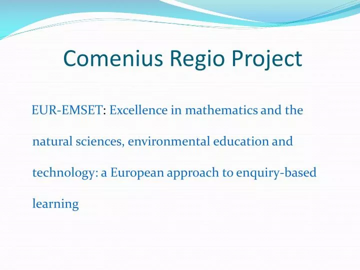 comenius regio project