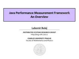 Java Performance Measurement Framework An Overview